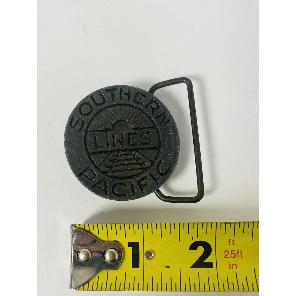 Southern Pacific Lines American Pewter Works Round Belt‎ Buckle Vintage